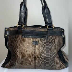 Fossil Elegant Black and Brown Shoulder Bag